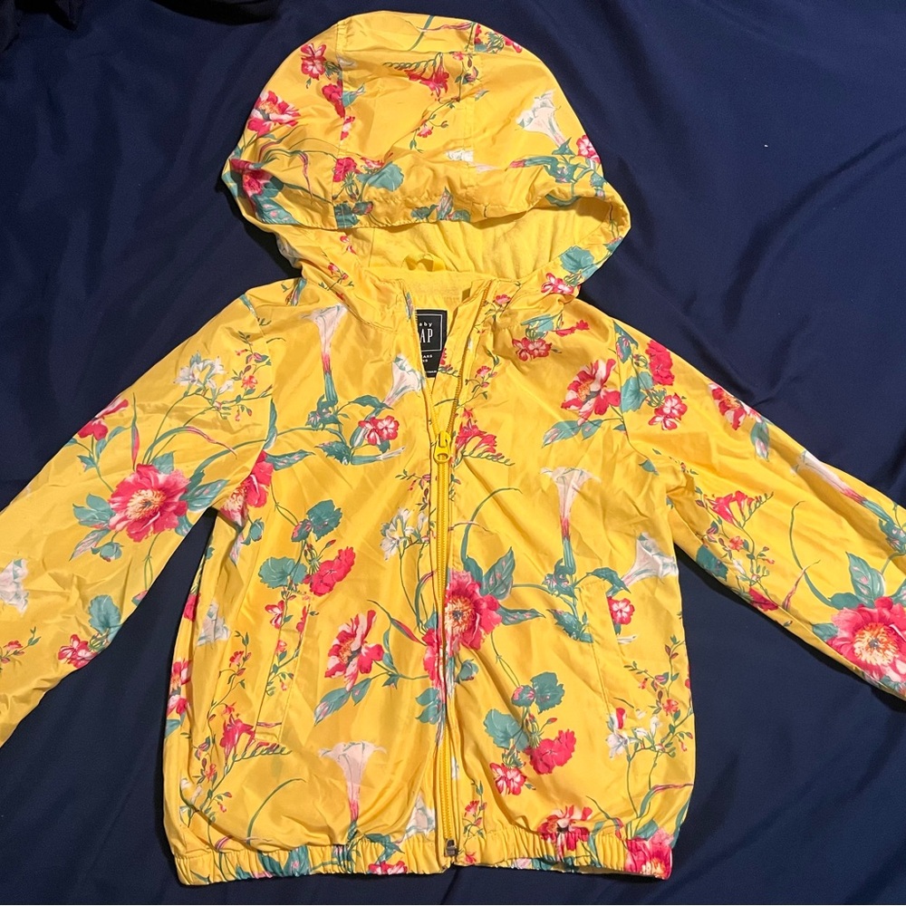 GAP Yellow Floral Hooded Jacket
